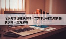 污水处理价格多少钱一立方米,污水处理价格多少钱一立方米啊