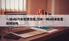 一级a标污水处理流程,污水一级a标准能直接排放吗